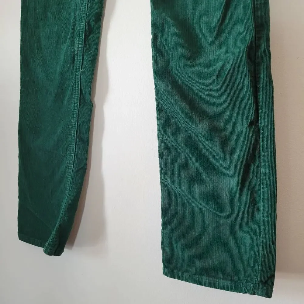 Gap Green Corduroy High Rise Cigarette Pants 28 Tall 6 Cotton